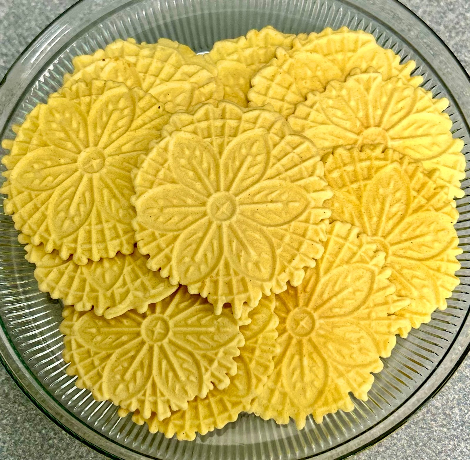 plate of Crumb N' Crunch Pizzelles