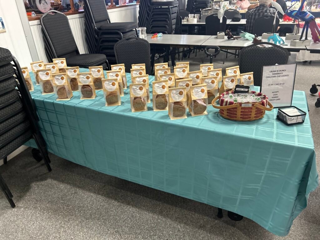table with cookies on top